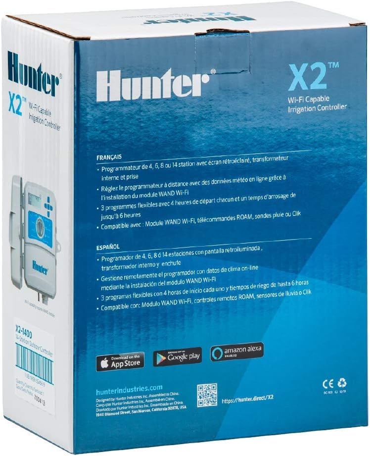 HUNTER Hydrawise X2 8 Zone Sprinkler Controller, Outdoor Irrigation Timer for Lawn and Garden, Weather Based Scheduling, Cycle and Soak, Smart Controller Ready with Optional WiFi Module - Image 5